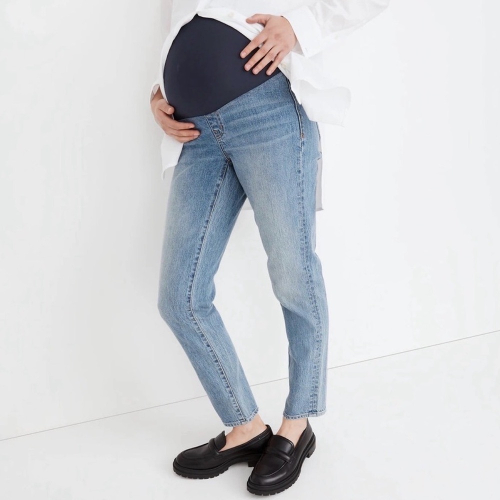 Madewell perfect vintage maternity jeans Light Blue Ankle Jeans